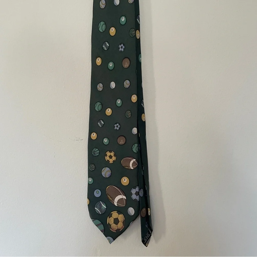 Vintage Expressions Silk Novelty Tie Pool Sports Football Soccer Bowling Ball